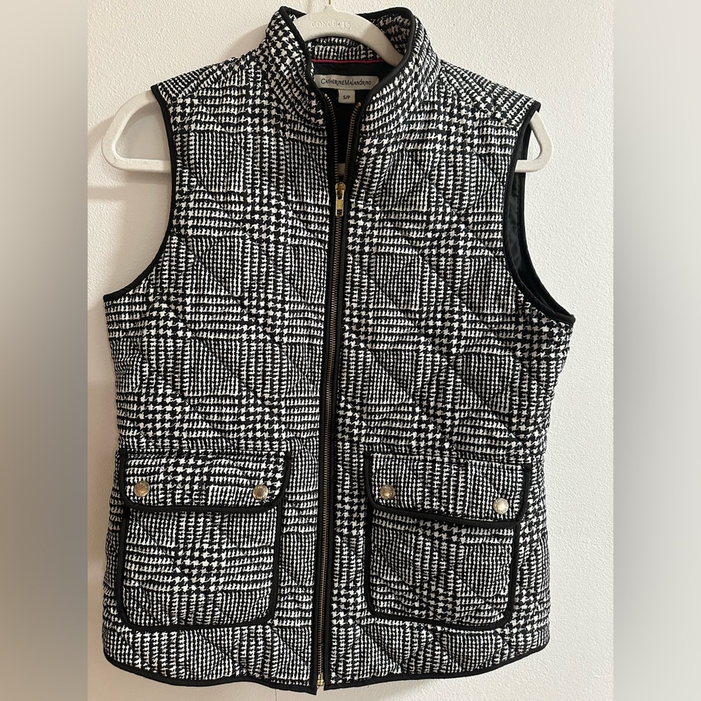 Catherine Malandrino Women's Black and White Quilted Vest